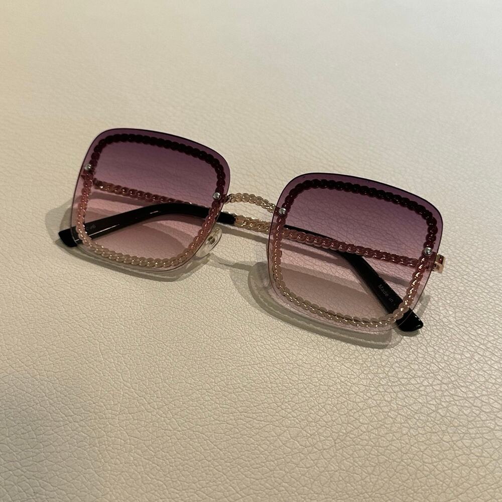 Fashion Nova Pink Ombré Square Sunglasses